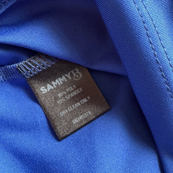 SammyB ALEXIS LONG SLV CROP TOP Blue Sz XL Open back NWT - Picture 10 of 11